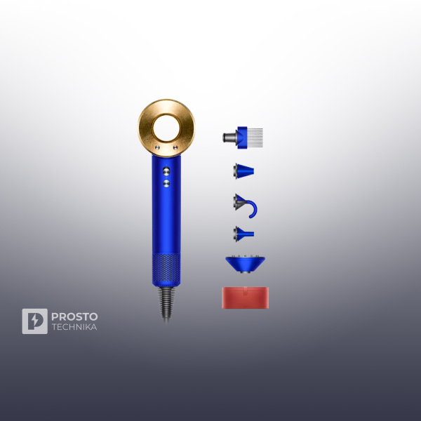 Фен Dyson Supersonic HD08 с кейсом, Blue/Gold